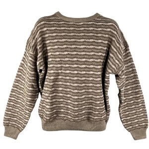 VTG Northern Isles Mens L Crewneck Sweater Ribbed Cuffs Hem Timeless Linen Blend